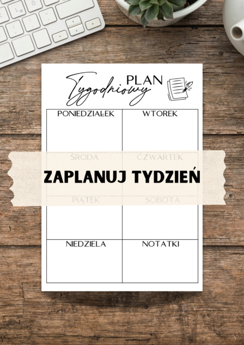 Zaplanuj tydzień arkusz do druku. Tygodniowy plan. Zaplanuj tydzień arkusz do druku. Tygodniowy plan.